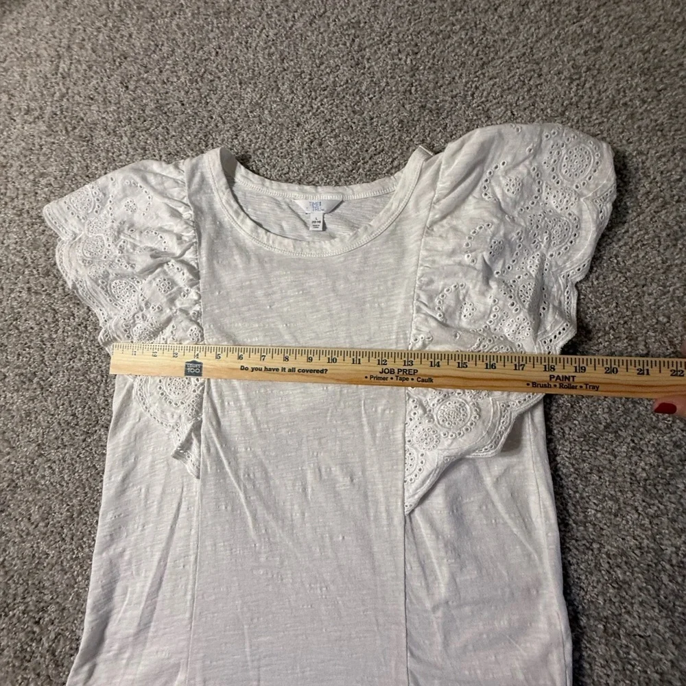 White Time and Tru Lace Butterfly Sleeve Top – Soft Feminine Everyday Classic - Picture 6 of 7